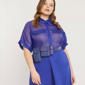 Eloquii x Priscilla Ono Sheer Collared Shirt